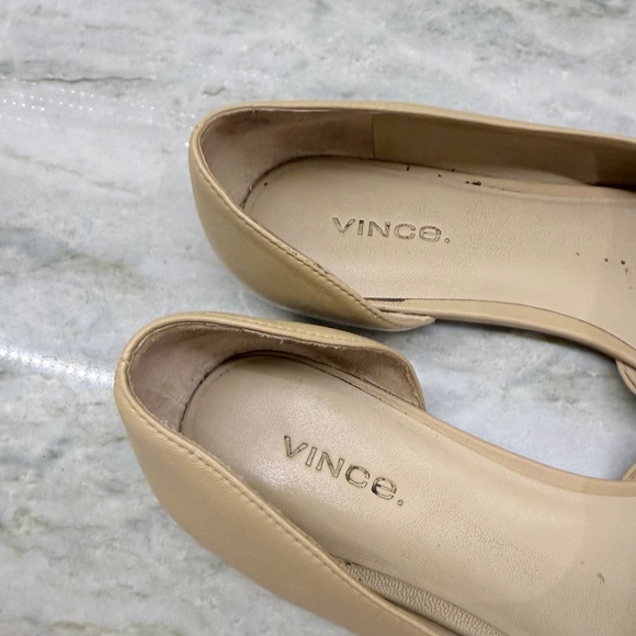 Vince Cyder Cappuccino Leather Flats Size 7.5 EUR 37.5 - Picture 7 of 9